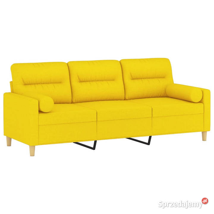 3osobowa sofa z poduszkami jasnożółta 180 Warszawa