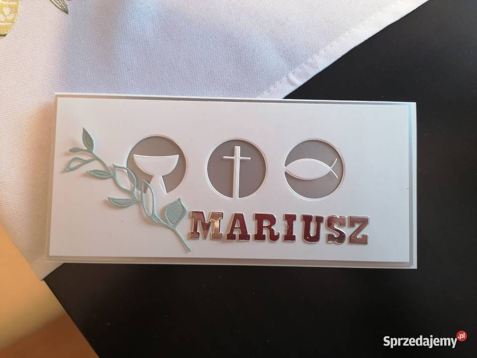 Komunia kartka własnoręcznie wykonana Rękodzieło śląskie Strzebiń