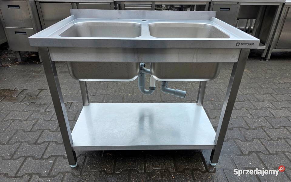 Zlew 2 komorowy z Półką 1006085 M1395 N Gastronomia wielkopolskie Nowe Skalmierzyce