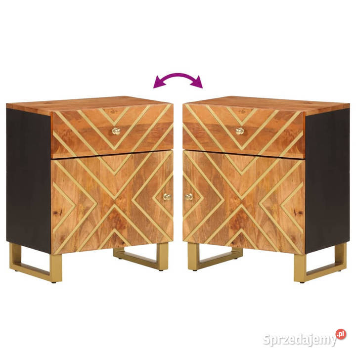 Szafka nocna brązowoczarna 50x33x60 lite drewno Warszawa
