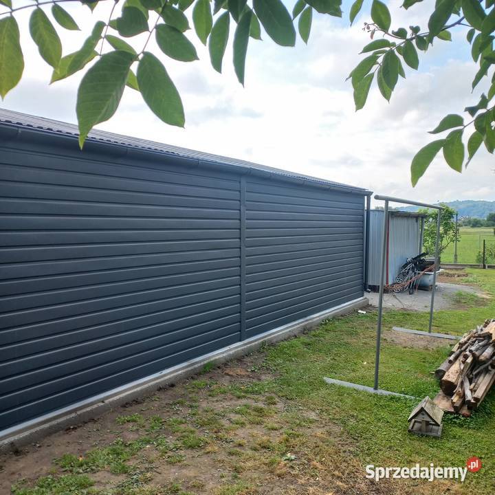 9x6 Garaż blaszany Antracyt mat obrócony spadek Łask sprzedam