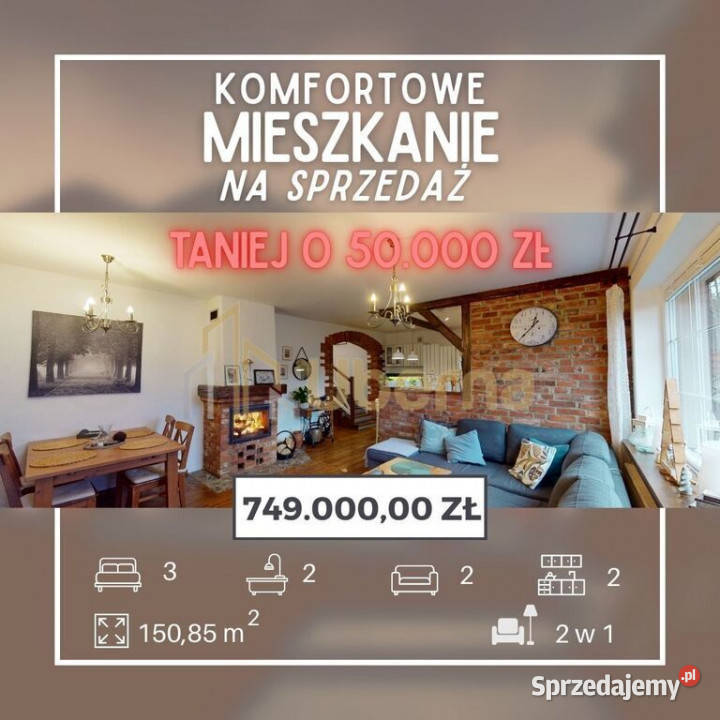 Przestronne mieszkanie 150 m możliwość podziału gazowe Sprzedaż