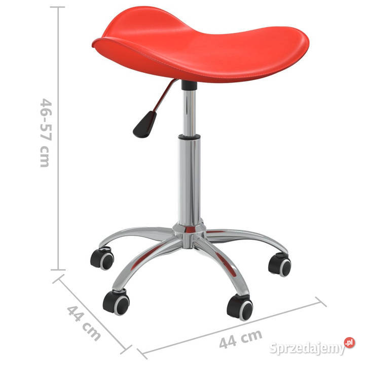 Taboret kosmetyczny czerwony sztuczna skóra