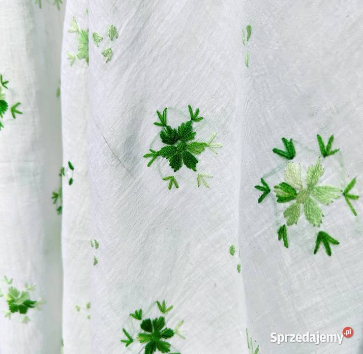 Duża chusta szal dupatta haftowana biała bawełna Pozostałe Szczecin