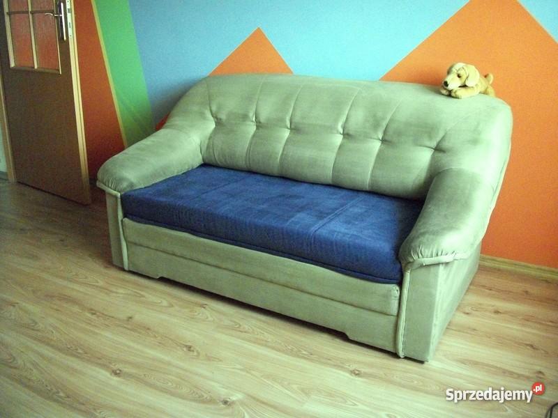 Sofa rozkładana niebieski Leszno sprzedam