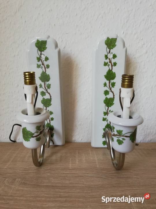 Porcelanowe kinkiety liście winogron Gorlice