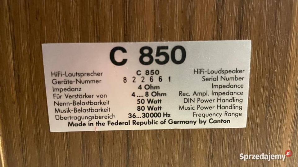Canton C 850 Znakomicie grające Kolumny Stan Skarżysko-Kamienna
