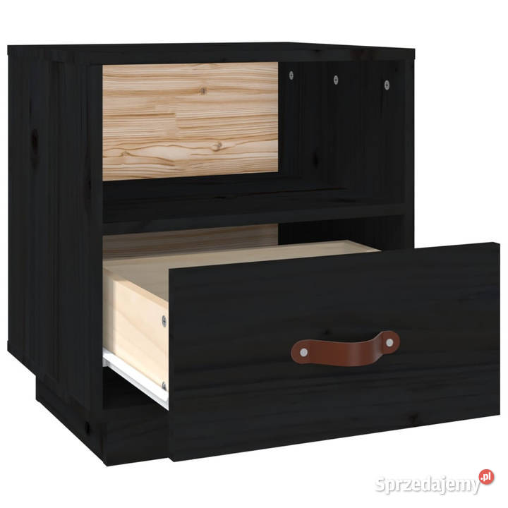 Szafka nocna czarna 40x34x45 lite drewno sosnowe Nocne Warszawa
