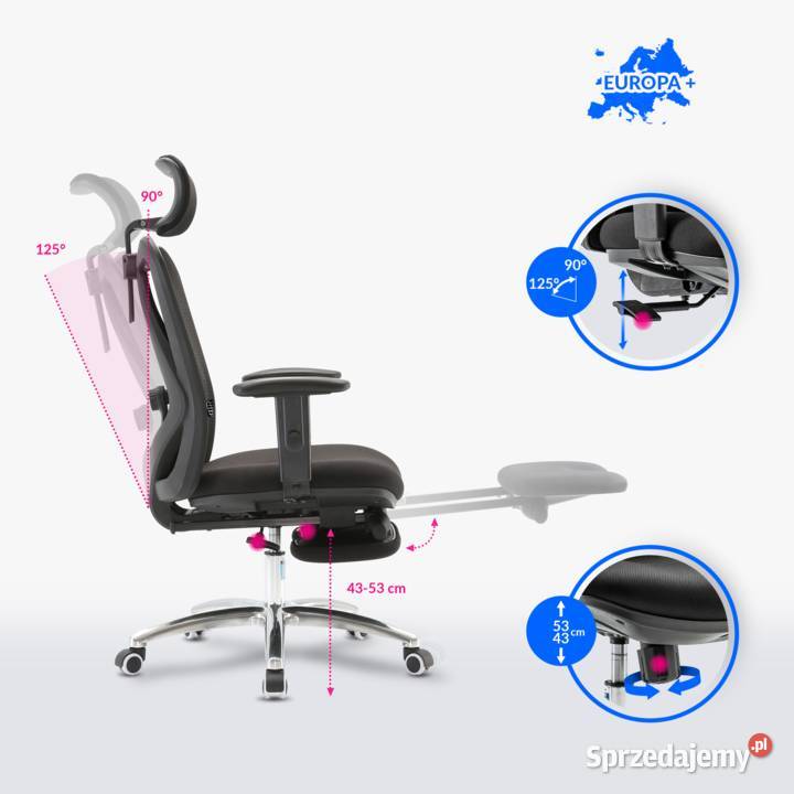 Fotel ergonomiczny ANGEL biurowy obrotowy eurOpa Fotele i krzesła obrotowe