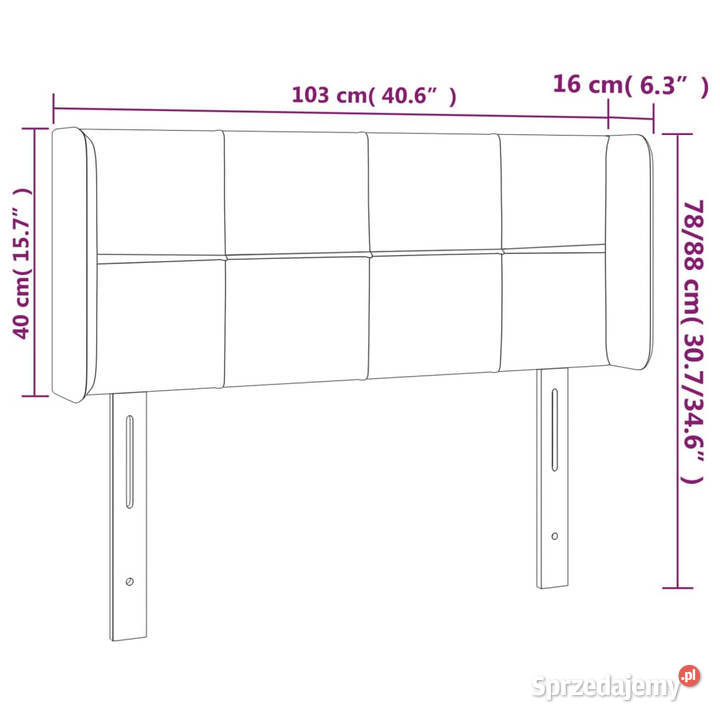 Zagłówek do łóżka z LED różowy 103x16x7888