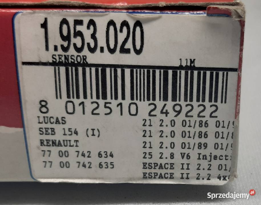CZUJNIK WAŁU KORBOWEGO RENAULT 21 25 MEGANE I czujniki Mielęcin