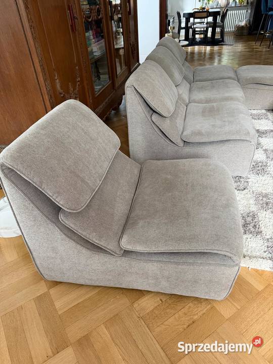 Modułowa sofa vintage w jasnym odcieniu beżu Sofy i kanapy Wrocław sprzedam