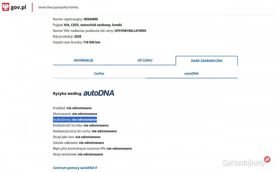 Kia Ceed Zarejestrowany Ubezpieczony III 2018