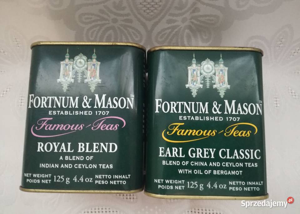 Puszka angielskiej herbacie Royal Blend i Earl Łódź