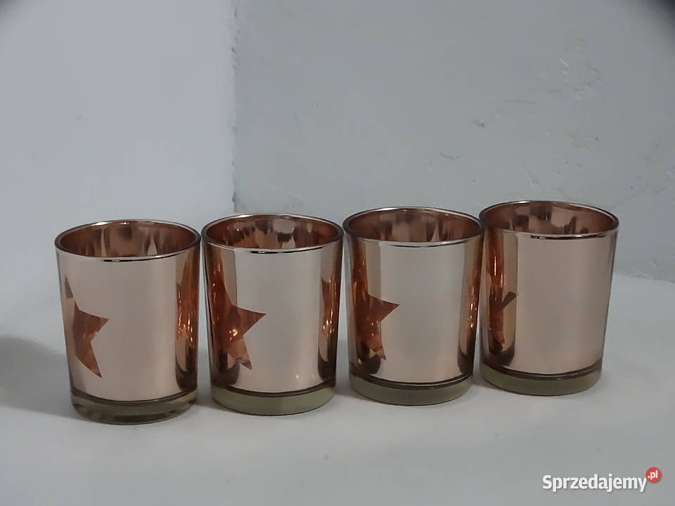 Komplet 4 świeczników Rose Gold z wyciętą Biłgoraj sprzedam