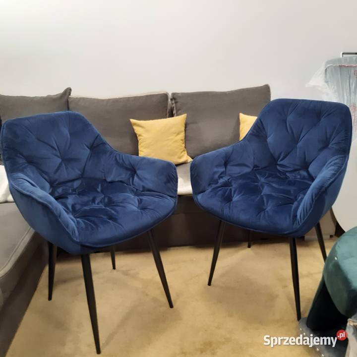 KRZESŁA welur NOWE z ekspozycji granatowe LOFT 4 87cm Ostrowiec Świętokrzyski sprzedam