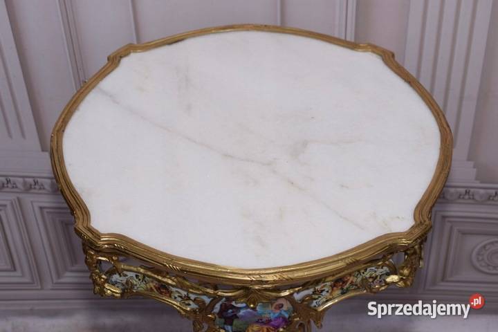 KRÓLEWSKI Stół Empire Marmur Brąz Malunki Kraków