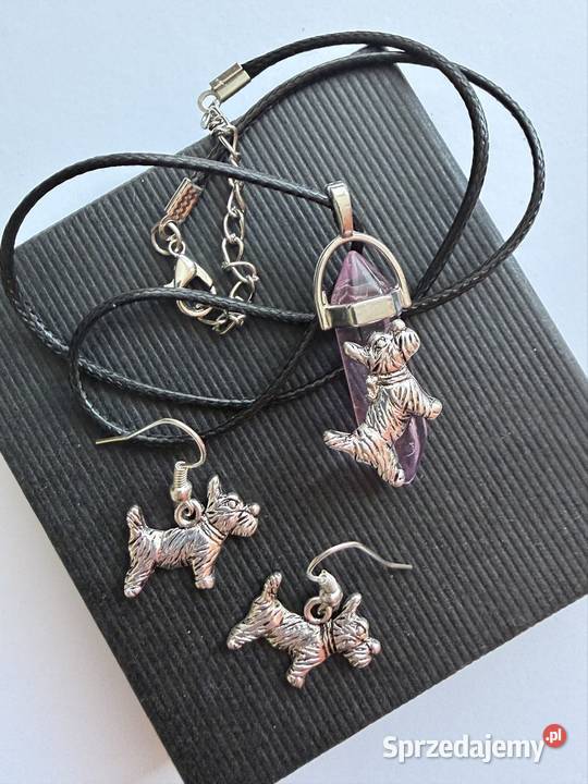 Zestaw biżuterii z metalu szkła naszyjnik Zestawy biżuterii Łomża