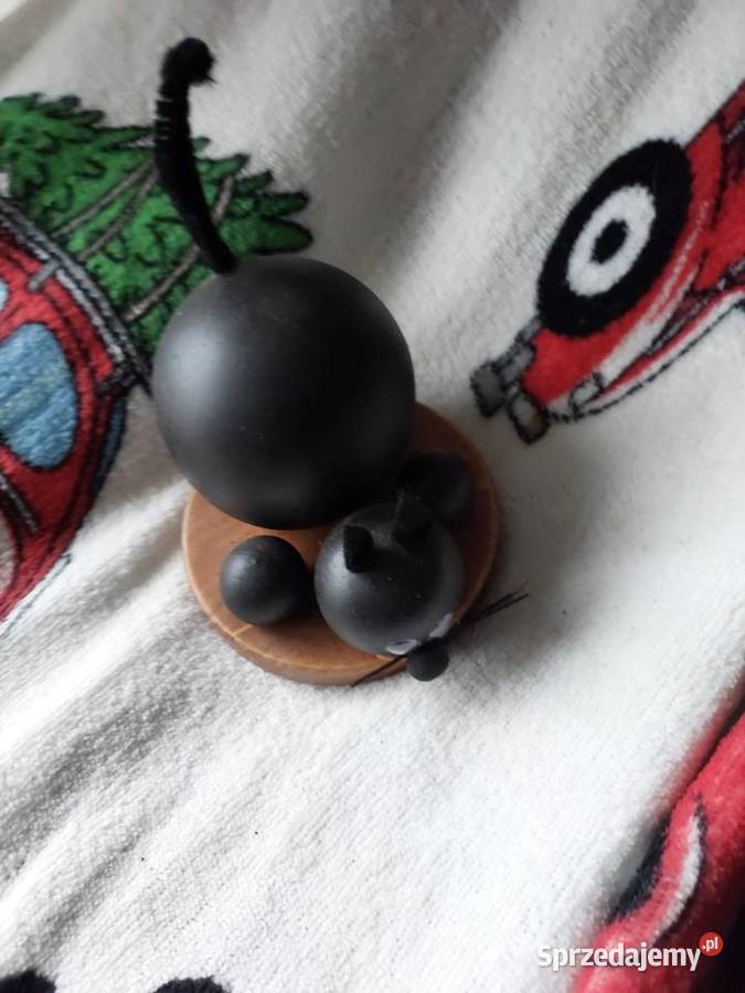 Rzeźba drewno mały kot Wrocław