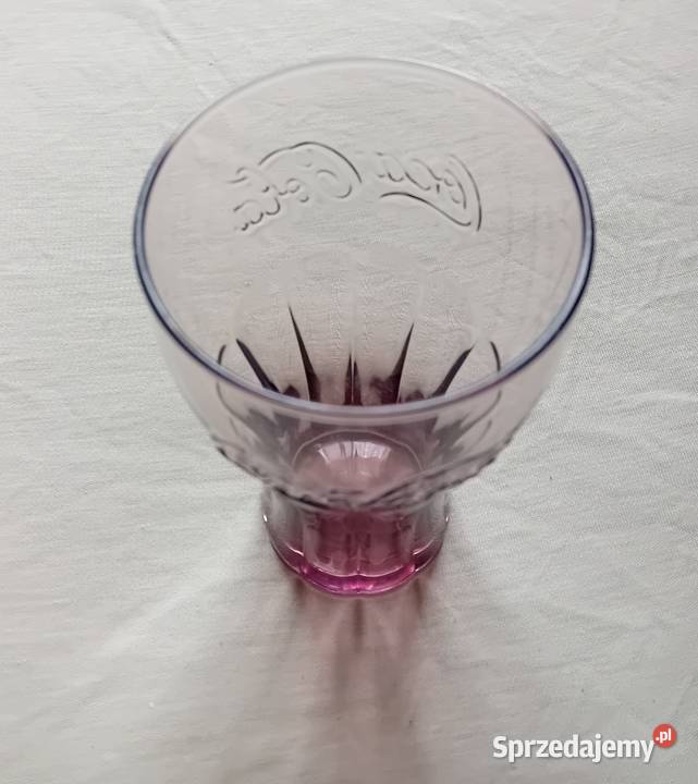 Fioletowa kolekcjonerska szklanka Coca Cola Koźminek