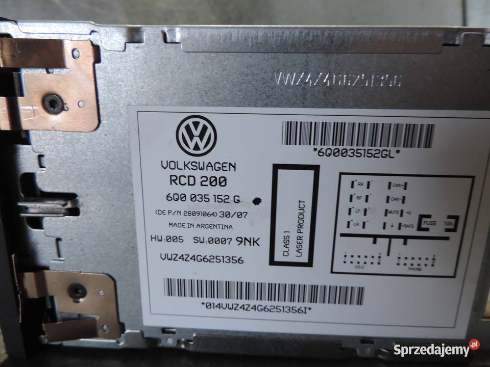 RADIO RADIOODTWARZACZ CD RCD200 VW POLO IV 9N FL osobowe Motoryzacja Nowy Sącz