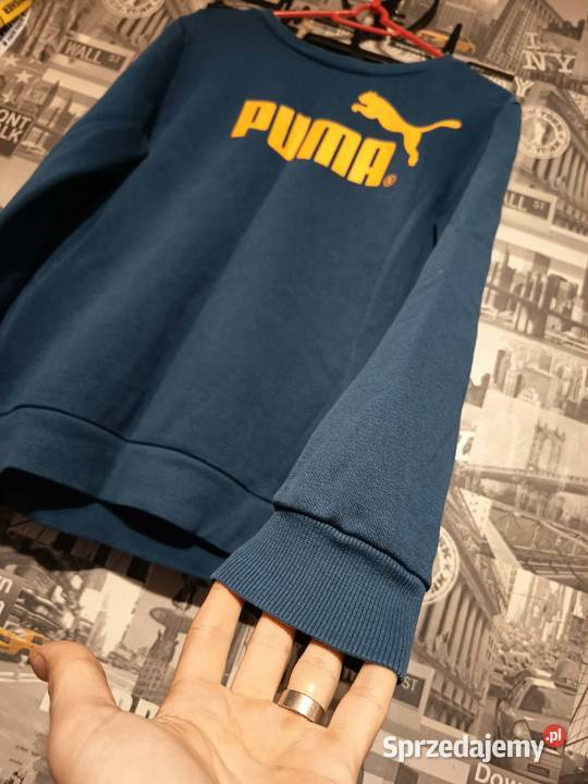 Granatowa Bluza Bawełniana Puma Logo Streetwear Puma podlaskie Suwałki