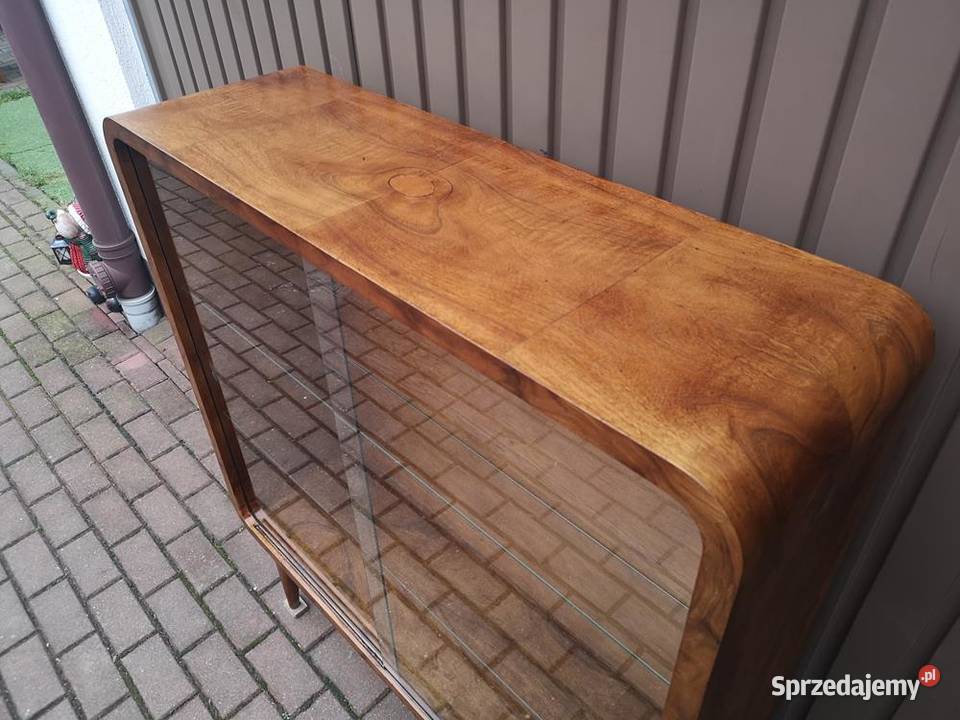 Witryna Biblioteka ARTDECO Orzech Stara Antyk wielkopolskie Swarzędz