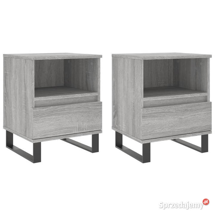 Szafki nocne 2 szary dąb sonoma 40x35x50 Nocne