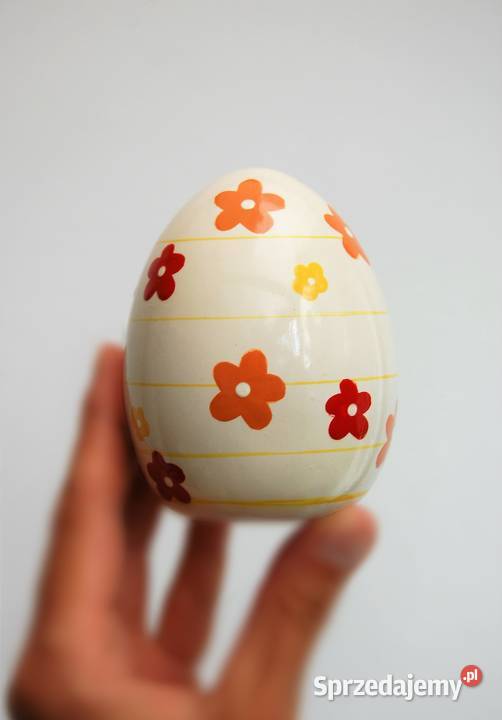 Jajko pisanka w kwiaty figurka ceramika lubelskie Lublin
