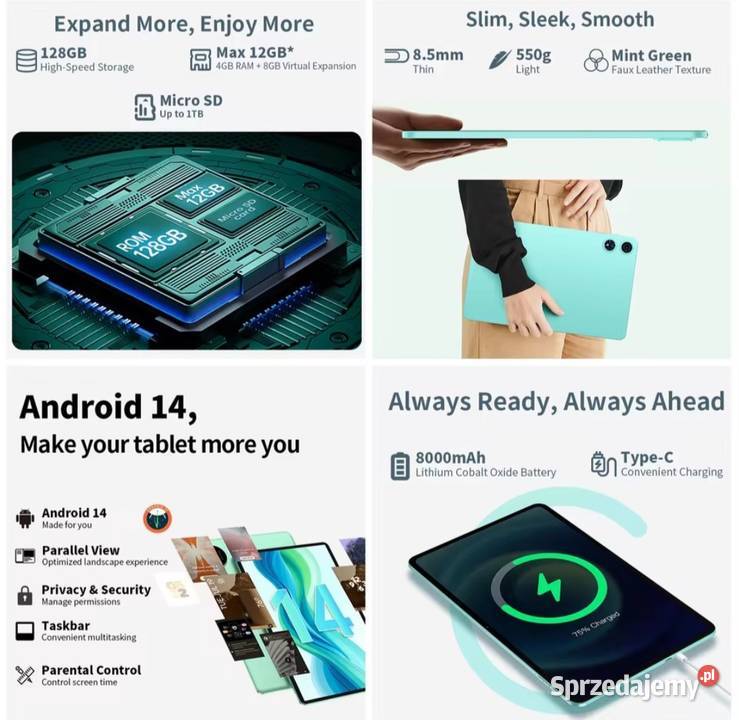 Tablet Odea A12 12 Android 14 2K małopolskie Chrzanów