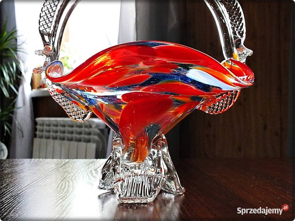 Szklany kolorowy Koszyk 27 Koszyczek Ząbkowice Żary