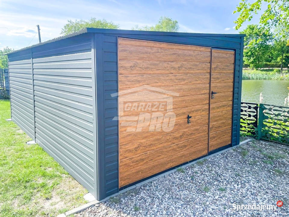 Garaż Blaszany 4x6m Brama Uchylna Drzwi Jasny Jastrowie