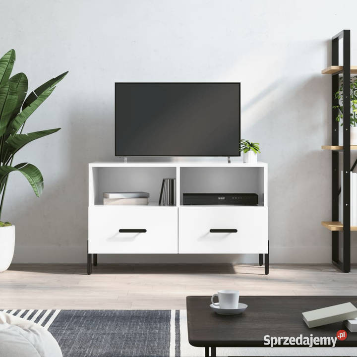 Szafka pod TV biała wysoki połysk 80x36x50 Warszawa