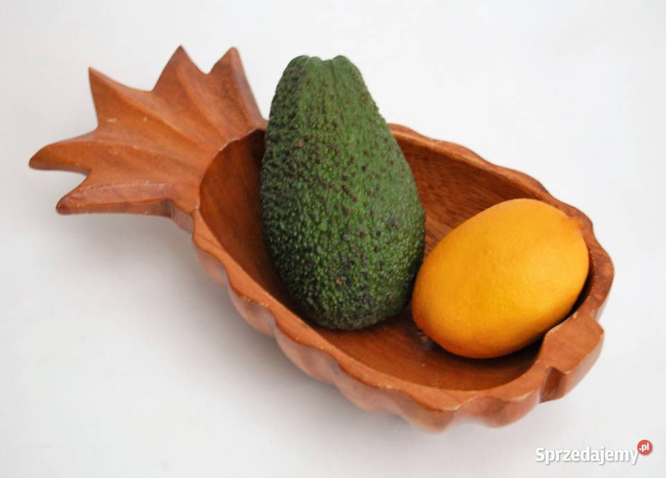 Miska patera rzeźbiona drewno teak ananas Lublin