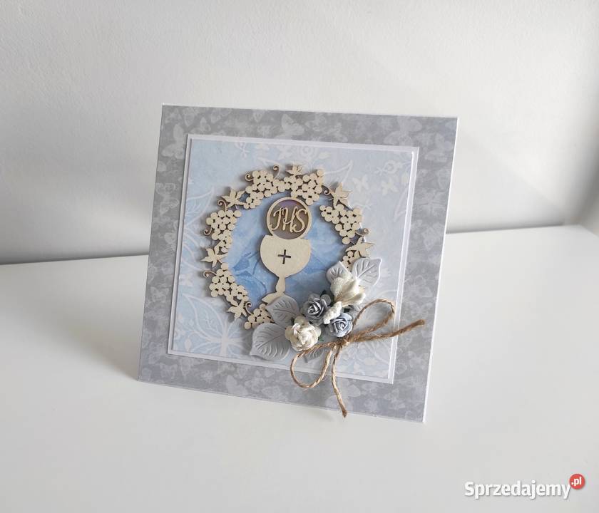 Kartka ręcznie robiona Komunia Święta handmade 3