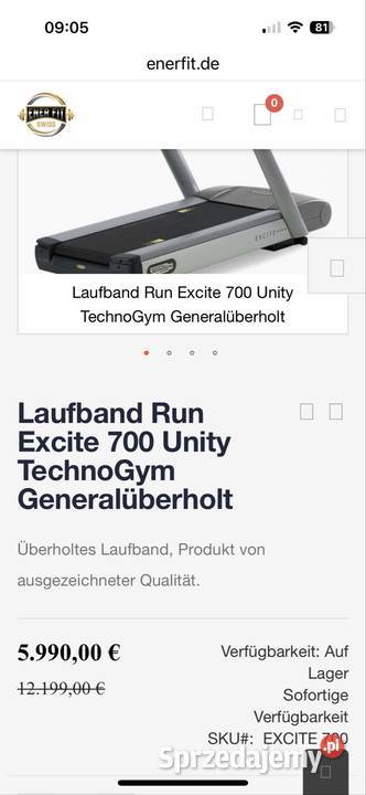 Sprzedam bieżnie TechnoGym run 700 sprzedam