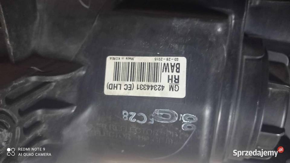 Lampa przód prawa Opel Mokka 1217 Włocławek
