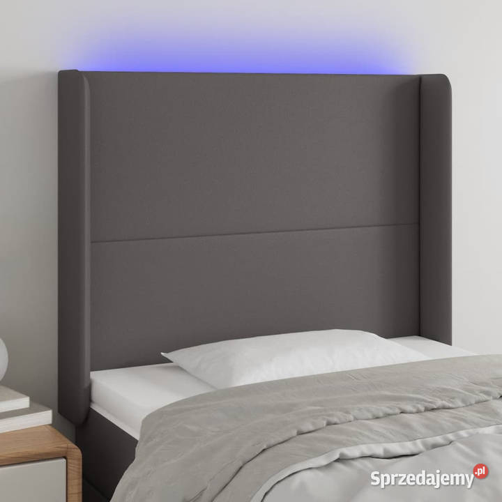 Zagłówek do łóżka z LED szary 93x16x118128 Warszawa