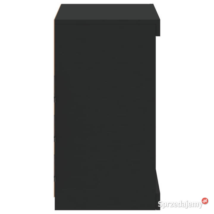 Szafka z oświetleniem LED czarna 605x37x67