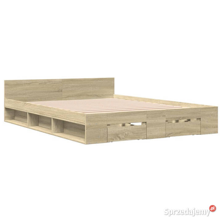 Rama łóżka z szufladami dąb sonoma 150x200 Łóżka mazowieckie Warszawa