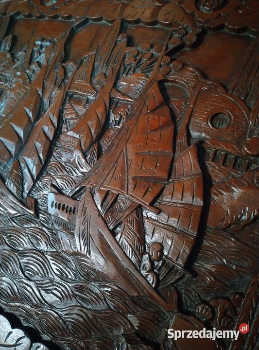 Duży rzeźbiony kufer skrzynia z drewna Białystok