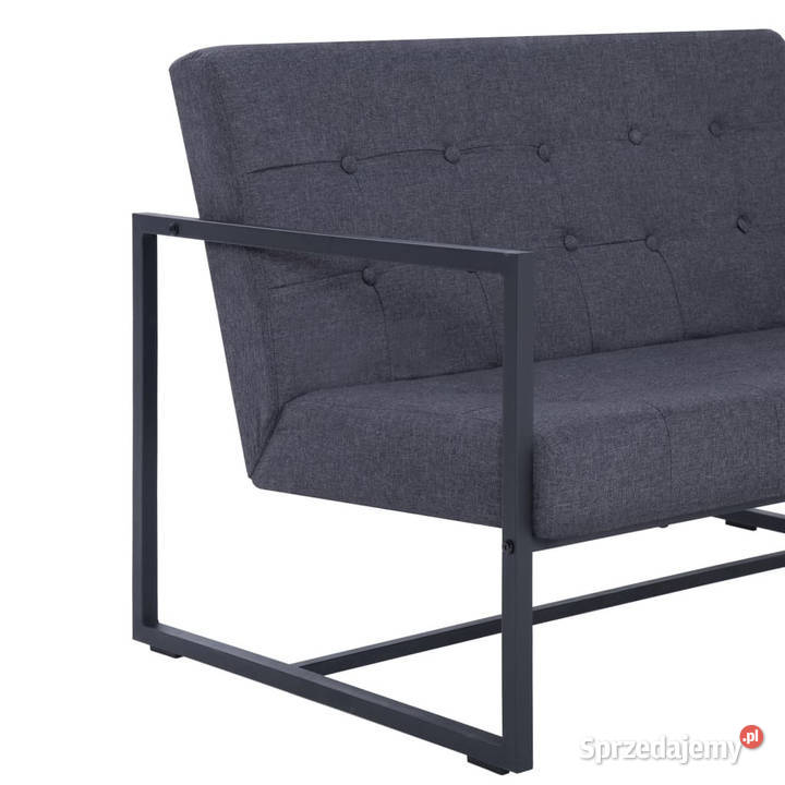 2osobowa sofa z podłokietnikami ciemnoszara stal Warszawa sprzedam