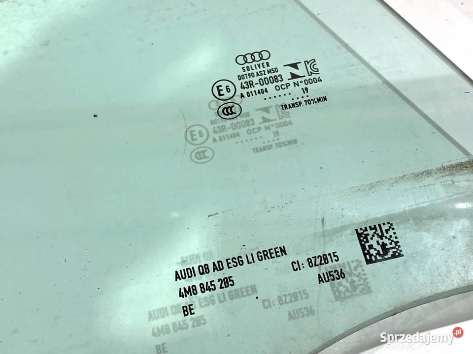 SZYBA LEWY TYŁ AUDI Q8 SUV 4M8845205 TYLNA LEWA osobowe sprzedam