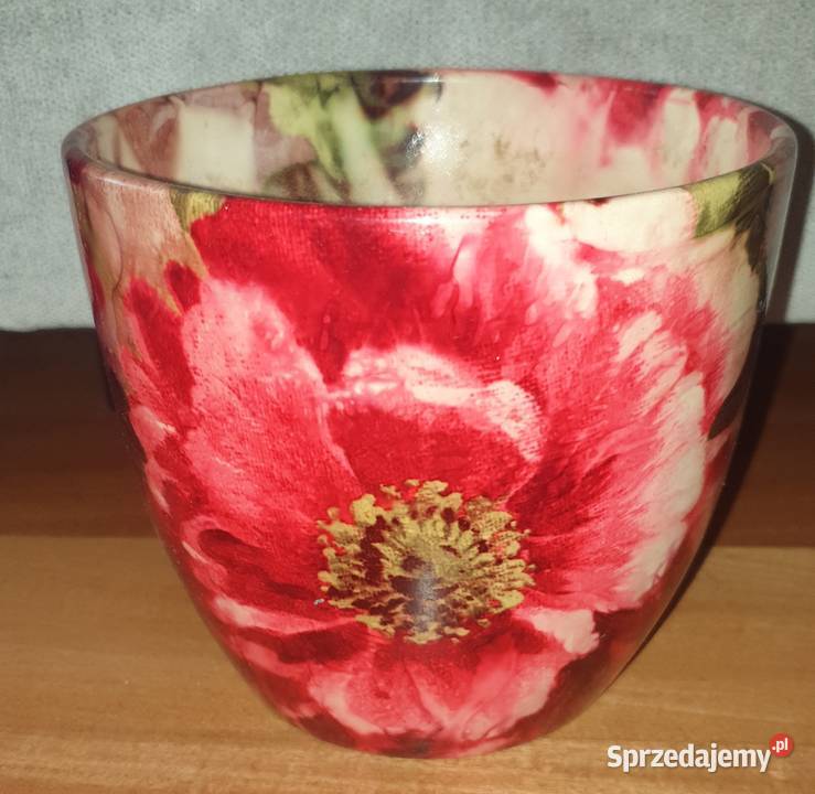 Ciekawa kwiatowa osłonka doniczka ceramiczna Warszawa