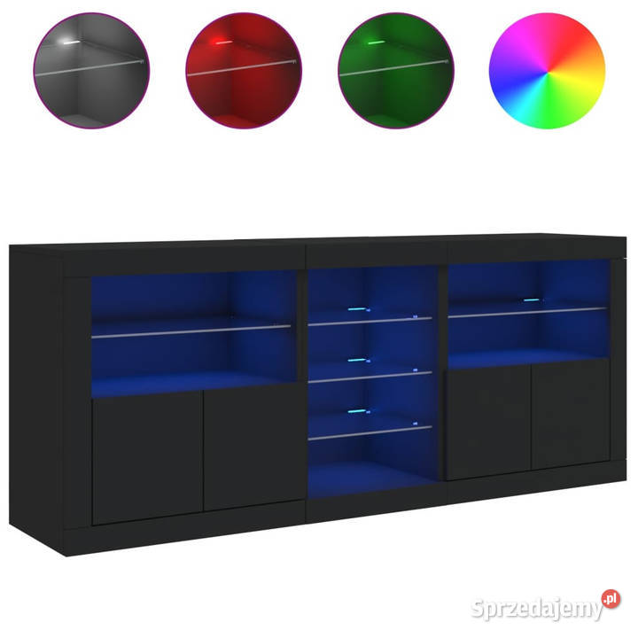 Szafka z oświetleniem LED czarna 162x37x67 Warszawa