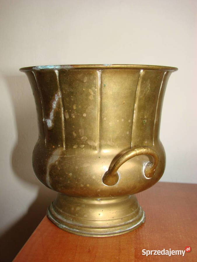 wazon doniczka osłonka mosiądz Indie pomorskie Pruszcz Gdański