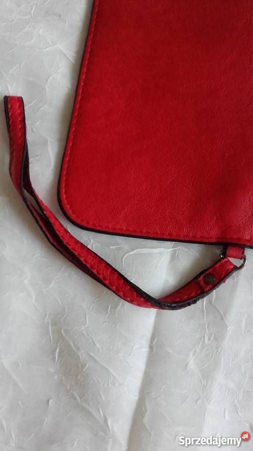 EFEKTOWNY SKÓRZANY PORTFEL W CZERWIENI Piła