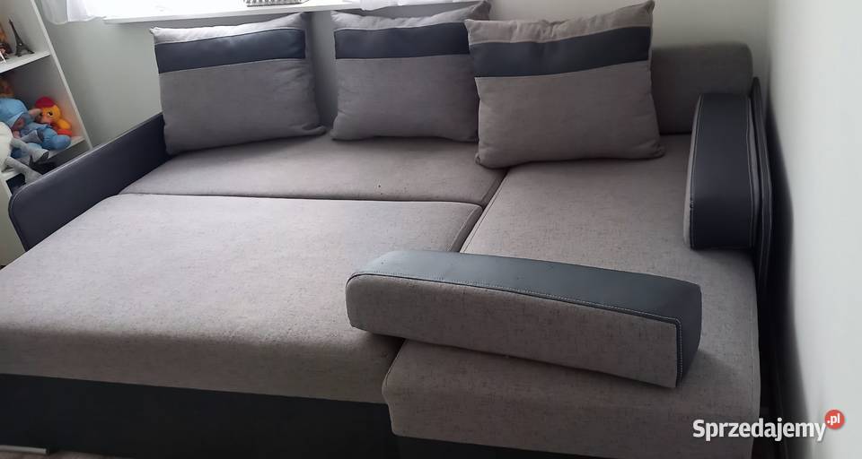 Narożnik rozkładany szary łóżko wypoczynek Narożniki Małkinia Górna