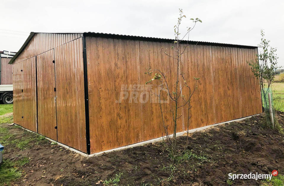 Garaz blaszany 6x6 2x Brama dwuskrzydłowa lubuskie Międzybłocie