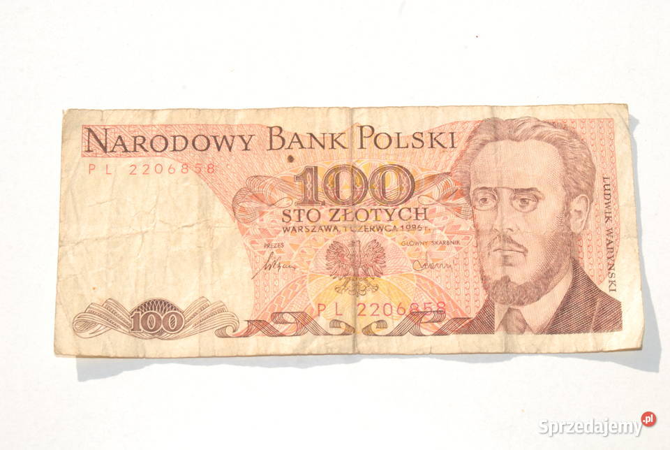Stary banknot 100 złotych Waryński 1986 antyk Cieszyn
